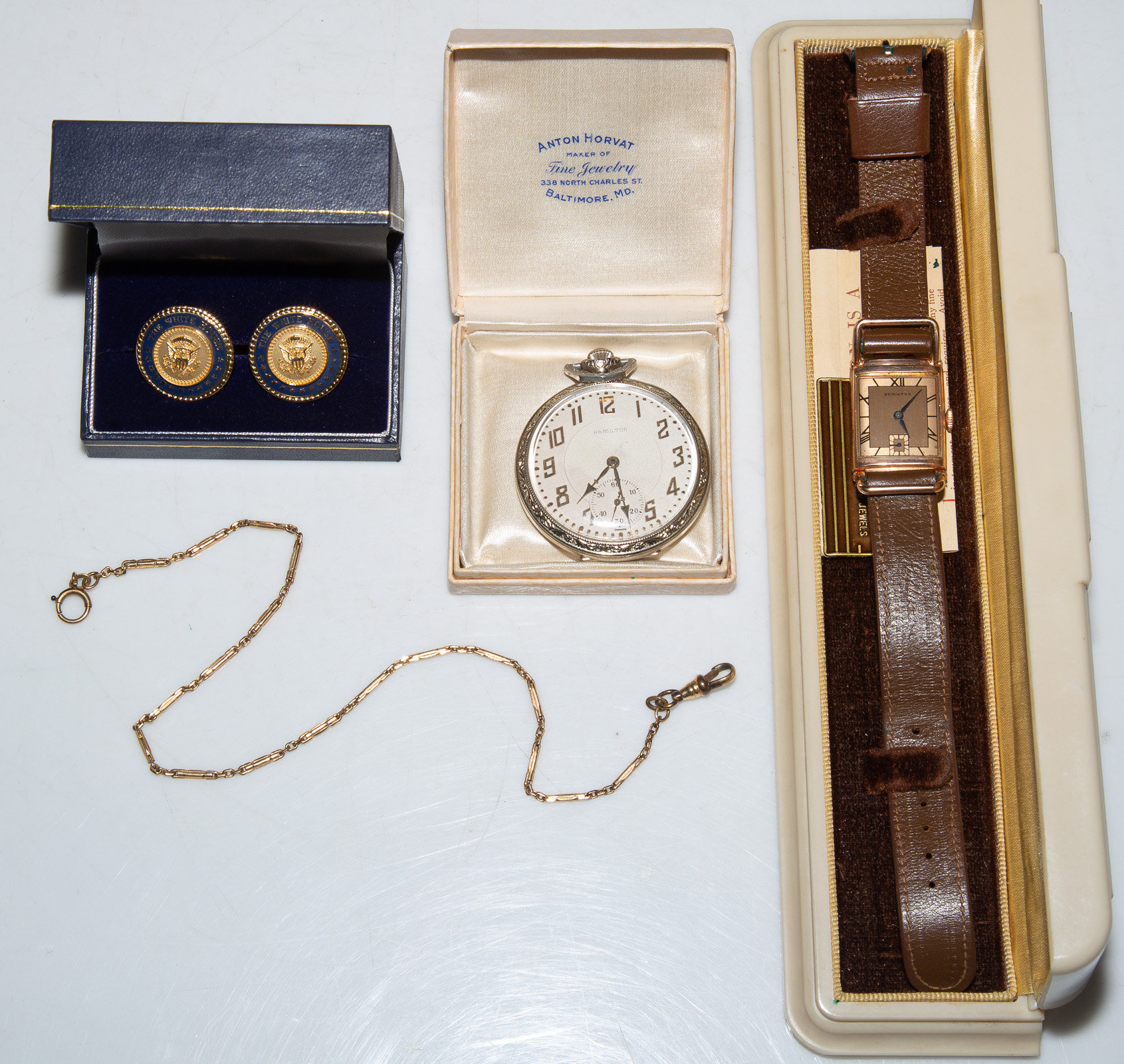 TWO HAMILTON WATCHES, ONE 14K