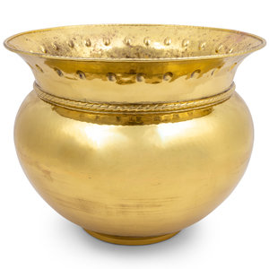 Two Hammered Brass Vessels