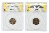 TWO HAMMERED ENGLISH COINSAngl