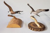 TWO HAND CARVED AND PAINTED SP