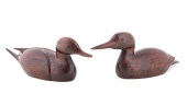 TWO HAND CARVED AND SIGNED ROS