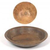TWO HAND CARVED WOOD BOWLS  Fi