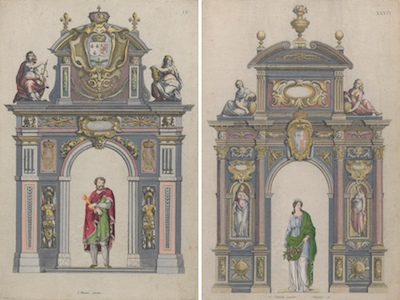 Two Hand Colored Architectural