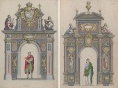 Two Hand Colored Architectural
