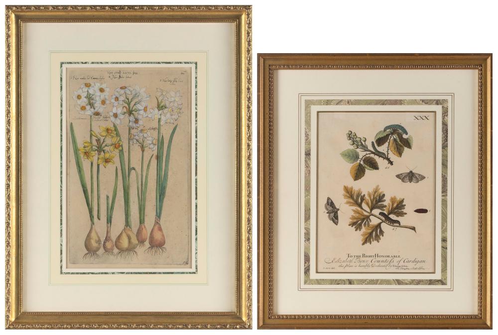 TWO HAND-COLORED ENGRAVINGS 16TH TO