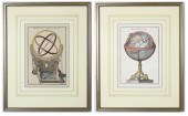 TWO HAND COLORED ENGRAVINGSTWO