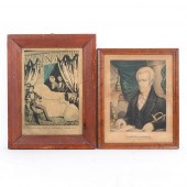 TWO HAND COLORED LITHOGRAPHS O