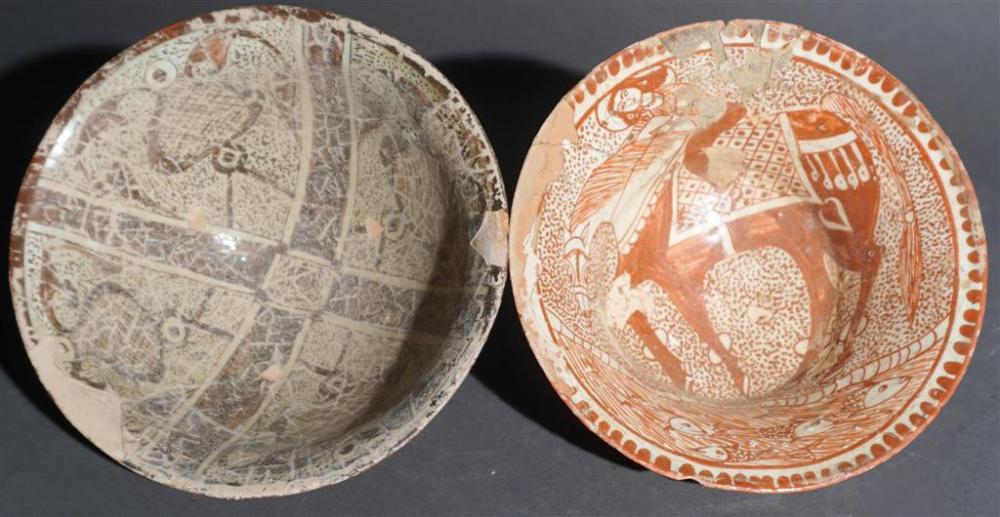 TWO HAND-DECORATED BOWLS,