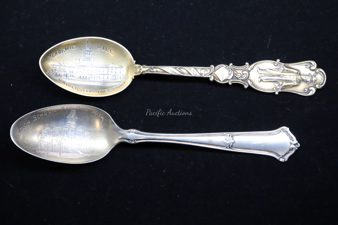 TWO HAND ENGRAVED STERLING SILVER