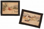TWO HAND-HOOKED SCATTER RUGS D