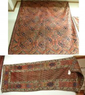 TWO HAND KNOTTED ANTIQUE RUGS: