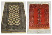 TWO HAND KNOTTED BOKHARA AREA