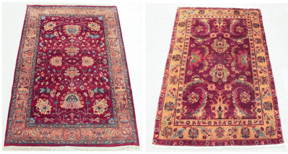 TWO HAND KNOTTED ORIENTAL RUGS,