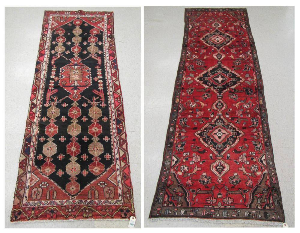 TWO HAND KNOTTED SEMI-ANTIQUE