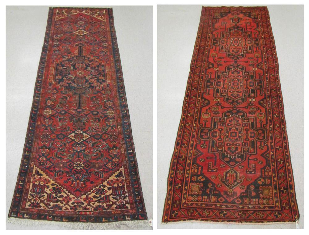 TWO HAND KNOTTED SEMI-ANTIQUE