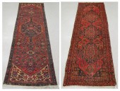 TWO HAND KNOTTED SEMI-ANTIQUE