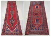 TWO HAND KNOTTED SEMI-ANTIQUE