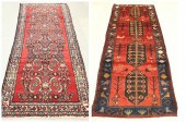 TWO HAND KNOTTED SEMI-ANTIQUE