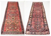 TWO HAND KNOTTED SEMI-ANTIQUE