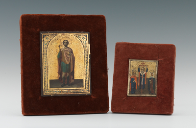 Two Hand Painted and Gilt