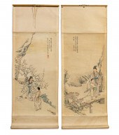 TWO HAND PAINTED CHINESE INK A