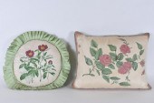 TWO HAND PAINTED FOLIATE PILLO