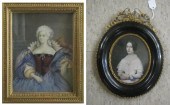 TWO HAND PAINTED MINIATURE POR