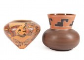 TWO HAND PAINTED NATIVE AMERIC