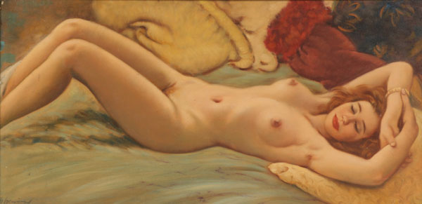 Two hand touched nude female