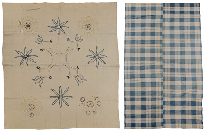 Two Hand-Woven Bed Covers American,