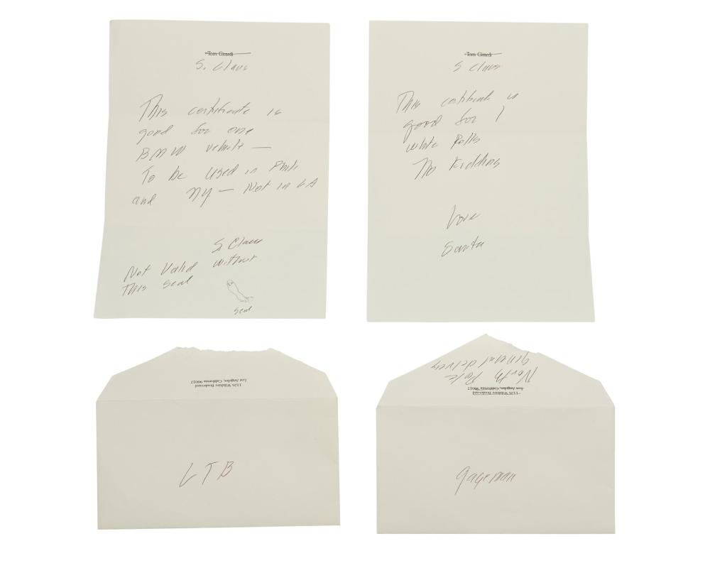 TWO HAND-WRITTEN LETTERS AND