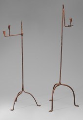 Two Hand-Wrought Candle and Ru