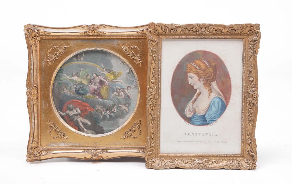 TWO HANDCOLORED ENGRAVINGS.