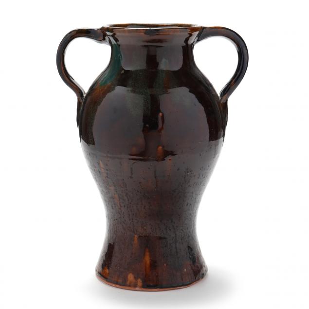 TWO HANDLED BALUSTER VASE,