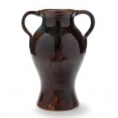TWO HANDLED BALUSTER VASE, BRO