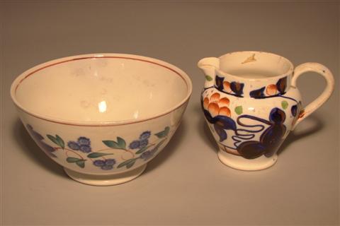 TWO-HANDLED BLUE AND WHITE