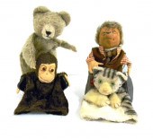 Two handpuppets: an unmarked m
