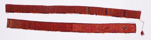 TWO HANDWOVEN COTTON BELTS, BANJARA