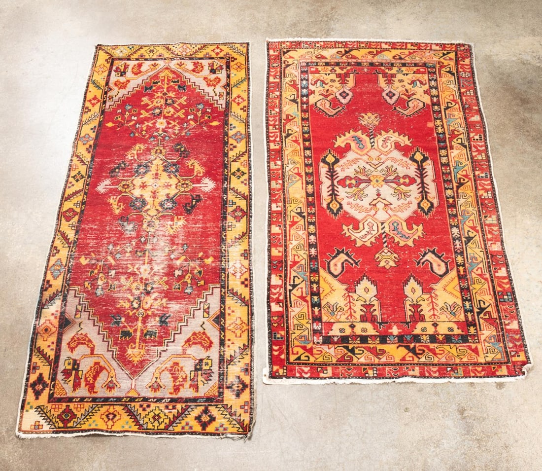 TWO HANDWOVEN TURKISH ANATOLIAN