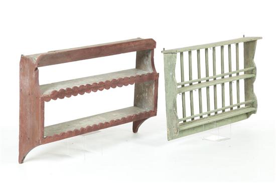 TWO HANGING SHELVES.  American 