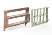 TWO HANGING SHELVES.  American