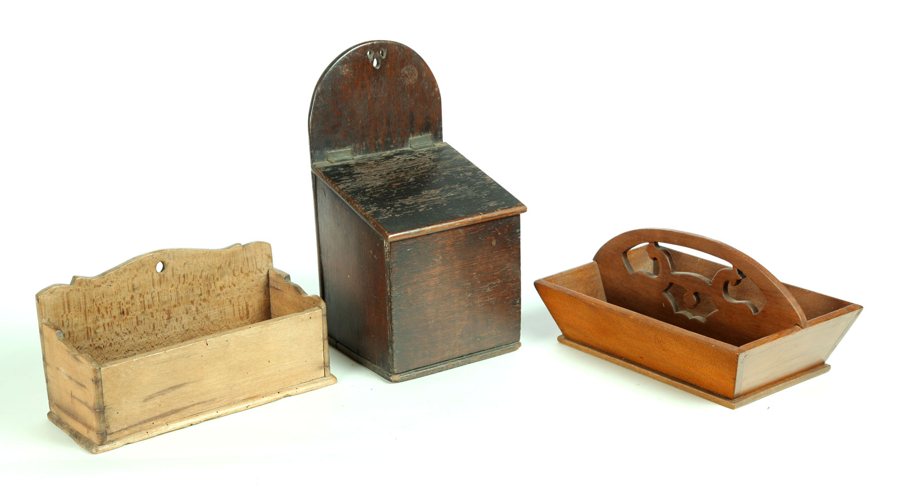 TWO HANGING WALL BOXES AND KNIFE