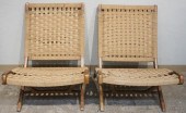 TWO HANS WEGNER STYLE TEAK ROP