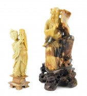 TWO HARDSTONE CARVINGS, CHINES
