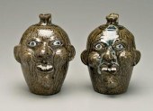 Two Harold Hewell face jugs: b