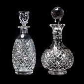 TWO HAWKES CUT GLASS "DELFT DI