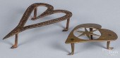 TWO HEART FORM TRIVETS, EARLY