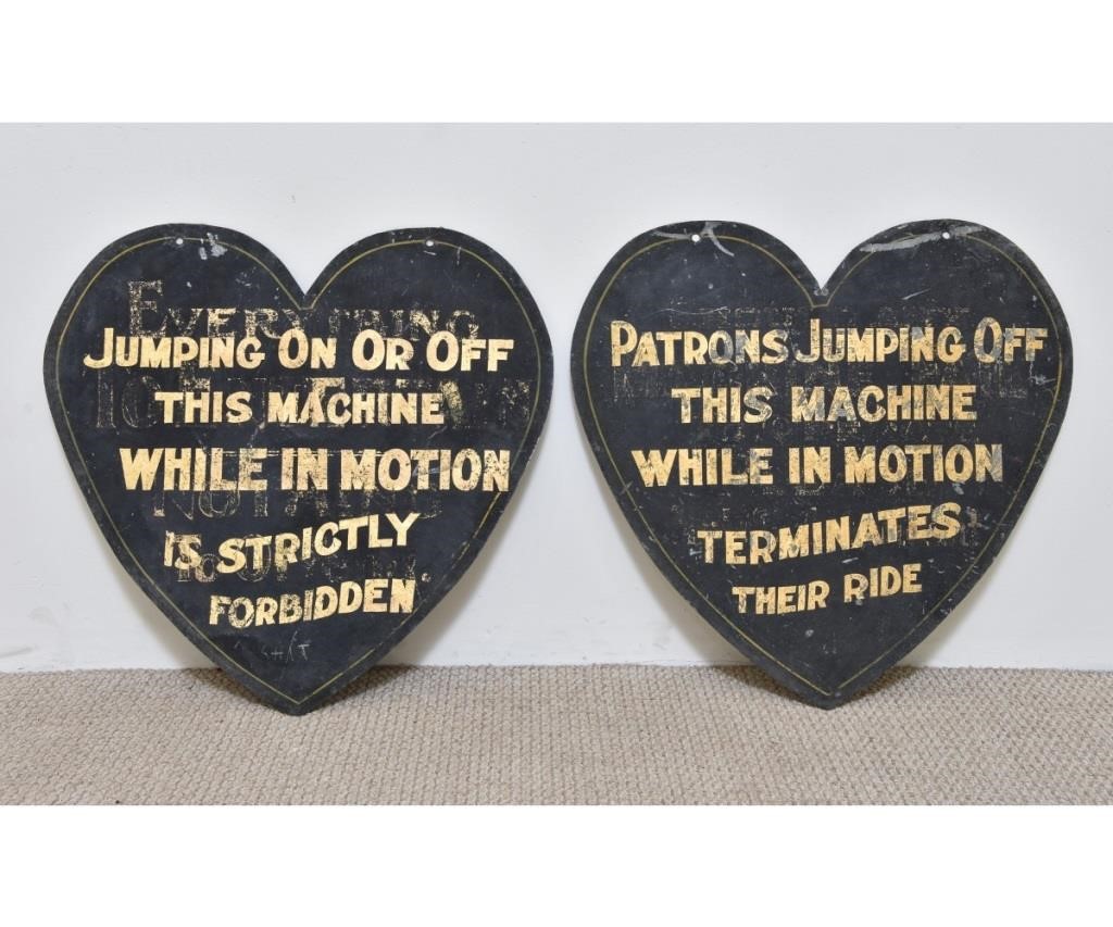 Two heart-shaped galvanized metal