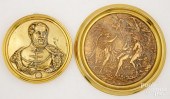 TWO HEAVY CAST BRONZE PLAQUEST