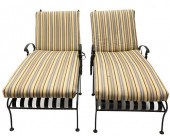 TWO HEAVY WROUGHT IRON OUTDOOR